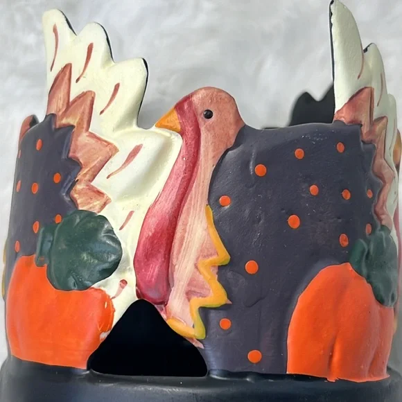 Vintage Ks Collection Ceramic Turkey‎ Candle Holder Single Wick Y2K Thanksgiving - Picture 13 of 17